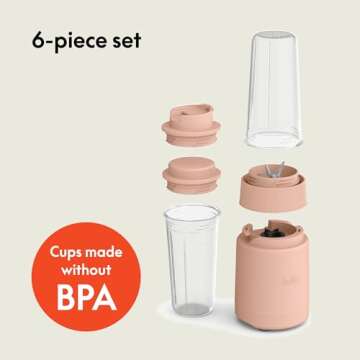 bella 6 Pcs Portable Rocket Blender, Juicer & Smoothie Maker, Press & Twist Design, EverGood™ & BP...