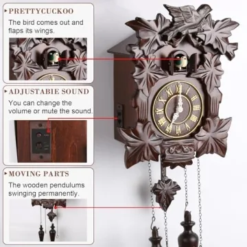 Kendal Handcrafted Wood Cuckoo Clock Perfect for Home Decor