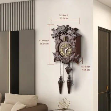 Kendal Handcrafted Wood Cuckoo Clock Perfect for Home Decor