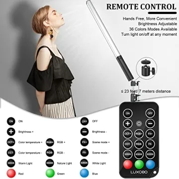 LUXCEO 2 Pack RGB LED Video Light Kits - Dimmable & Remote Controlled