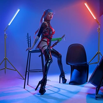 LUXCEO 2 Pack RGB LED Video Light Kits - Dimmable & Remote Controlled