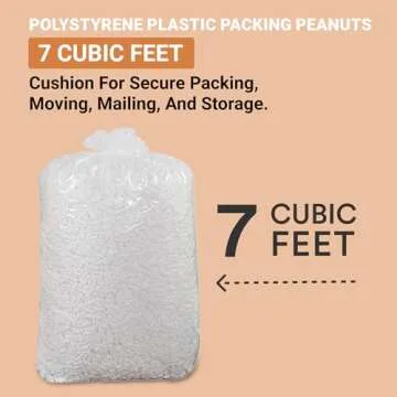 AVIDITI White Styrofoam Packing Peanuts - 7 Cubic Feet Bulk - Reusable & Recyclable