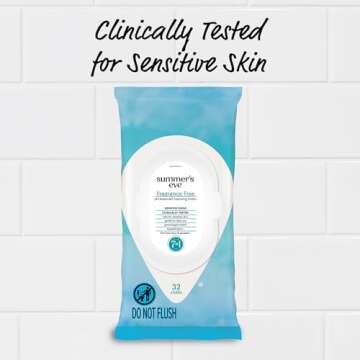 Summer's Eve Fragrance Free Gentle Daily Feminine Wipes, Removes Odor, pH balanced, 32 Count, 4 Pack