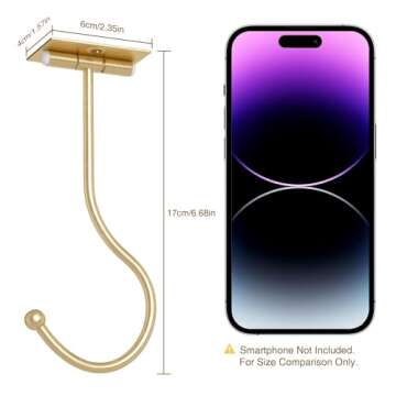 2-Pack Banana Hook Under Cabinet: Banana Holder,Metal Banana Hanger Hook,Adhesive Banana Hook, Foldable Banana Hook, Folds Up With Magnets When Not In Use, Banana Rack,Keep Bananas Fresh (Gold)