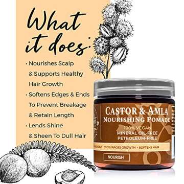 Vegan Nourishing Pomade for 4C Hair - Castor Oil & Amla