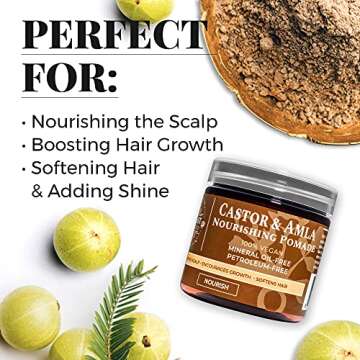 Vegan Nourishing Pomade for 4C Hair - Castor Oil & Amla