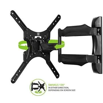 Kanto M300 Full Motion TV Wall Mount for 26-55" TVs | Articulating Arm with 19" of Extension | Up to 135° Swivel | Easy Tilt Design | 5" Offset | VESA Compatible TV Bracket | Heavy-Duty Steel | Black