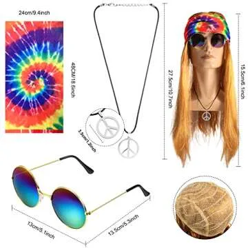 Men's Hippie Costume with Fringe Vest for Parties