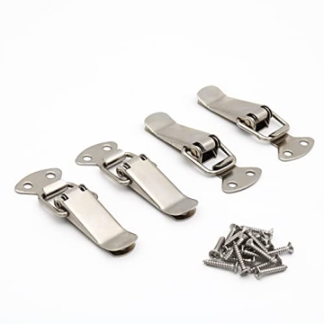 BERYLER Latch, Stainless Steel Spring Loaded Toggle Latch, Silver Catch Hasp Clamp Clip Lock with Hi...