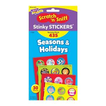 Trend Enterprises: Seasons & Holidays, Scented Scratch 'N Sniff Stinky Stickers, Fun for Rewards, Incentives, Crafts and as Collectibles, 29 Different Designs, 30 Sheets Included, for Ages 3 and Up