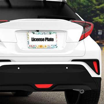Bright Color Folk Flower License Plate Frame for Unique Style