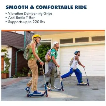 Valor Kick Scooter Toy, Ultra Compact & Lightweight Foldable Scooter Kids with ABEC7 Wheel Bearing, Outdoor Toys for Kids Ages 8-12 and Up, Blue & Orange