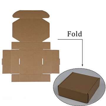 Sodissa 6x6x2 Inches Shipping Boxes Pack of 25, Brown Corrugated Cardboard Boxes for Small Bussiness, Packing and Mailing