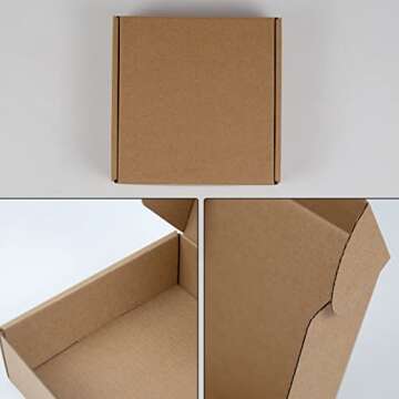 Sodissa 6x6x2 Inches Shipping Boxes Pack of 25, Brown Corrugated Cardboard Boxes for Small Bussiness, Packing and Mailing