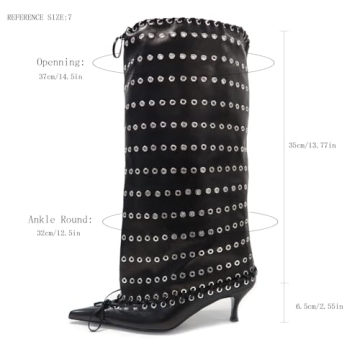 Goolita Stylish Pointed Toe Knee High Boots for Women