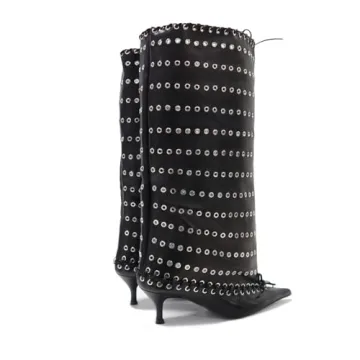 Goolita Stylish Pointed Toe Knee High Boots for Women