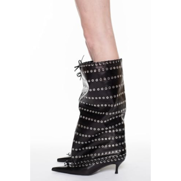 Goolita Stylish Pointed Toe Knee High Boots for Women