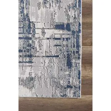 Abani Rugs Blue & Grey Abstract Motif Area Rug - Rustic Contemporary Modern Style, Vista Collection 5'3" x 7'6" Accent Rug