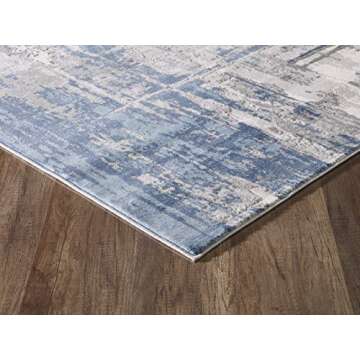 Abani Rugs Blue & Grey Abstract Motif Area Rug - Rustic Contemporary Modern Style, Vista Collection 5'3" x 7'6" Accent Rug