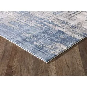 Abani Rugs Blue & Grey Abstract Motif Area Rug - Rustic Contemporary Modern Style, Vista Collection 5'3" x 7'6" Accent Rug