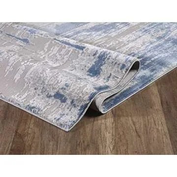 Abani Rugs Blue & Grey Abstract Motif Area Rug - Rustic Contemporary Modern Style, Vista Collection 5'3" x 7'6" Accent Rug