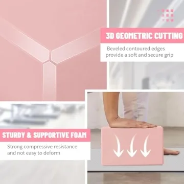 Biguphate EVA Foam Yoga Blocks 2 Pack with Non-Slip Design