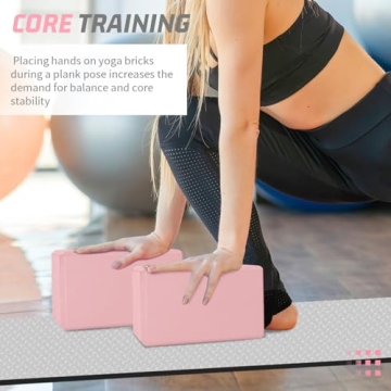 Biguphate EVA Foam Yoga Blocks 2 Pack with Non-Slip Design