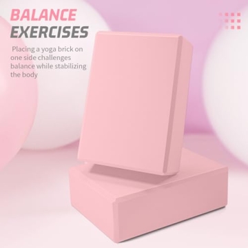 Biguphate EVA Foam Yoga Blocks 2 Pack with Non-Slip Design