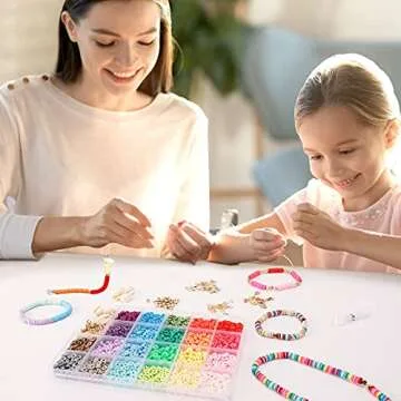 DICOBD 3300pcs Polymer Clay Beads Flat Heishi Beads for Jewelry Making with Pendants, 22 Colors