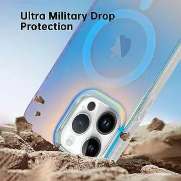 AIGOMARA Designed for iPhone 13 Pro Max Case [Compatible with Magsafe] [Fluorescent Iridescent Color] Slim Shockproof Translucent Matte Protective Phone Case for Women Girls 6.7 Inch