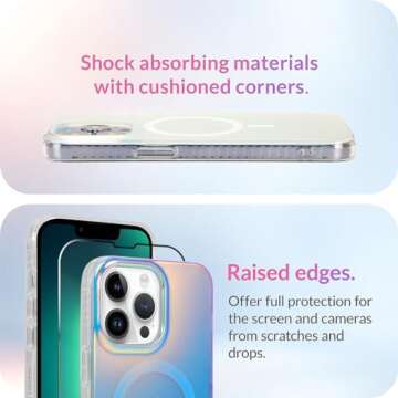 AIGOMARA Designed for iPhone 13 Pro Max Case [Compatible with Magsafe] [Fluorescent Iridescent Color] Slim Shockproof Translucent Matte Protective Phone Case for Women Girls 6.7 Inch