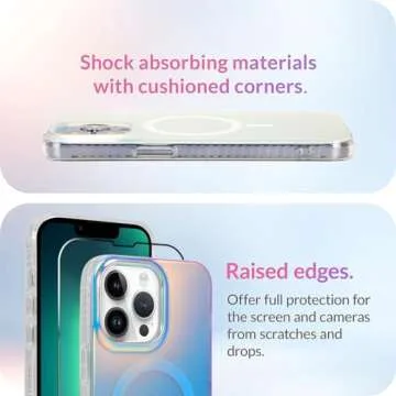 AIGOMARA Designed for iPhone 13 Pro Max Case [Compatible with Magsafe] [Fluorescent Iridescent Color] Slim Shockproof Translucent Matte Protective Phone Case for Women Girls 6.7 Inch