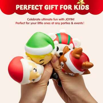 JOYIN 6 Pack Christmas Themed Squishy Toys Slow Rising Stress Relief Super Soft Squeeze Kawaii Cute Christmas Friends Characters Toys for Boys Girls