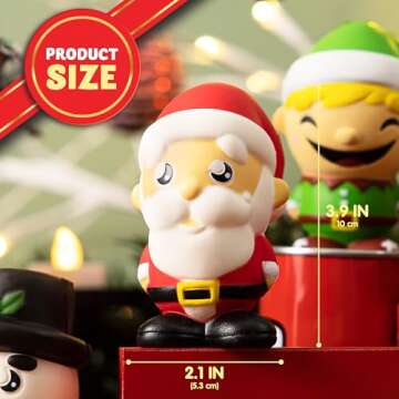 JOYIN 6 Pack Christmas Themed Squishy Toys Slow Rising Stress Relief Super Soft Squeeze Kawaii Cute Christmas Friends Characters Toys for Boys Girls