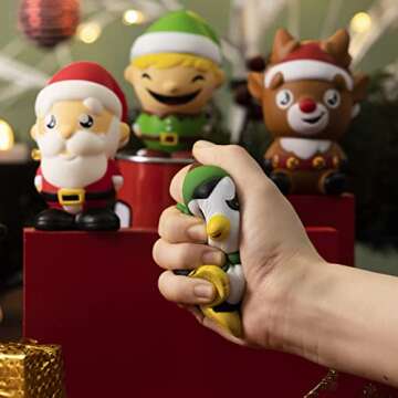 JOYIN 6 Pack Christmas Themed Squishy Toys Slow Rising Stress Relief Super Soft Squeeze Kawaii Cute Christmas Friends Characters Toys for Boys Girls