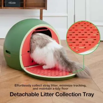 VETRESKA Cat Litter Box Large Enclosed Cat Litter Box with Lid and Scoop, Hooded Sifting Kitty Litter Box Drawer Cat Toilet, Anti-Splshing Cat Kitten Litter Pan Easy Cleaning and Scoop, Odor Control