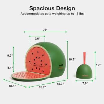 VETRESKA Cat Litter Box Large Enclosed Cat Litter Box with Lid and Scoop, Hooded Sifting Kitty Litter Box Drawer Cat Toilet, Anti-Splshing Cat Kitten Litter Pan Easy Cleaning and Scoop, Odor Control