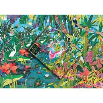 Elena Essex Jigsaw Puzzles - Rainforest Runway | Puzzle 1000 Pieces | Puzzles for Adults | Animal Bird Jungle Flamingo Puzzle | Puzzle Size 28x20 inches