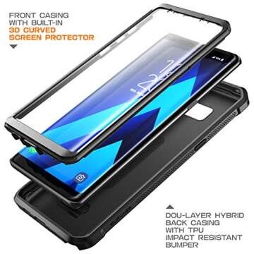 SUPCASE for Samsung Galaxy Note 8 Case with Screen Protector (Unicorn Beetle), [Built-in Belt Clip] ...
