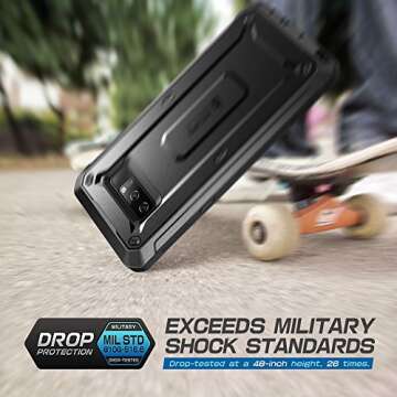 SUPCASE for Samsung Galaxy Note 8 Case with Screen Protector (Unicorn Beetle), [Built-in Belt Clip] Heavy Duty Full-Body Rugged Holster Protective Phone Case for Galaxy Note 8 (2017 Release), Black