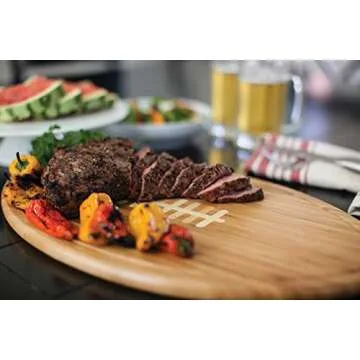 PICNIC TIME NCAA Football Cheese Board - Novelty Charcuterie Board - Serving Platter, Cheese Boards Charcuterie Boards, Wood Cutting Board, (Bamboo)