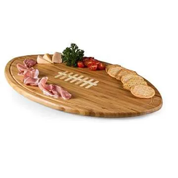 PICNIC TIME NCAA Football Cheese Board - Novelty Charcuterie Board - Serving Platter, Cheese Boards Charcuterie Boards, Wood Cutting Board, (Bamboo)