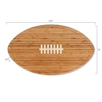 PICNIC TIME NCAA Football Cheese Board - Novelty Charcuterie Board - Serving Platter, Cheese Boards Charcuterie Boards, Wood Cutting Board, (Bamboo)