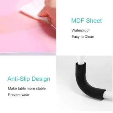 Lap Desk with Storage Drawer, Holders for Cup and Tablet, Tray Table with Foldable Legs, Laptop Bed Stand, Portable Standing Table for Sofa Couch Floor (23.6", Pink)