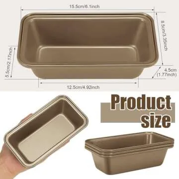 Uiifan 12 Pcs Non-Stick Mini Loaf Pans for Perfect Baking