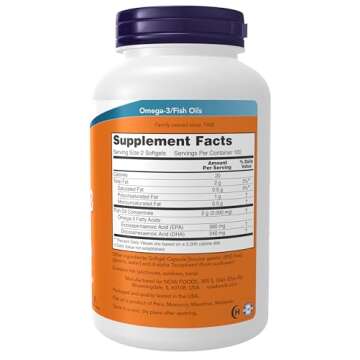 NOW Foods Supplements, Omega-3 180 EPA / 120 DHA, Molecularly Distilled, Cardiovascular Support*, 200 Softgels