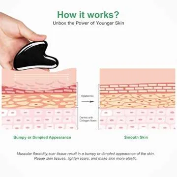 airogym Guasha Massage Tool，Natural Stone Gua Sha Board, 4PCS Guasha Stone Scraping Massage Sets for SPA Acupuncture Physical Therapy Muscle Knots Facial Caring Point Treatment (Black Stone)