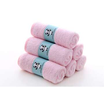 HIPHOP PANDA Baby Washcloths - 6 Pack Ultra Soft, Absorbent Newborn Face Towels