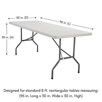 YOUR CHAIR COVERS Rectangular Spandex Table Covers 8ft Fitted Tablecloth Wedding Event Patio Table Decorations Elastic Fabric Stretch Table Covers for 8 ft Folding Table (Black)