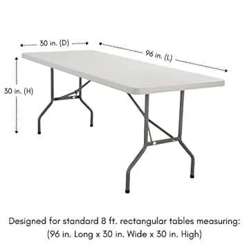 YOUR CHAIR COVERS Rectangular Spandex Table Covers 8ft Fitted Tablecloth Wedding Event Patio Table Decorations Elastic Fabric Stretch Table Covers for 8 ft Folding Table (Black)